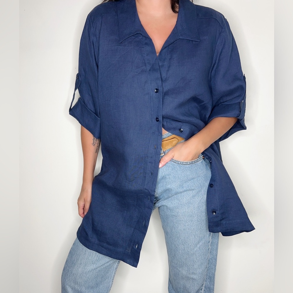 BNWT Marina Rinaldi linen blouse 14